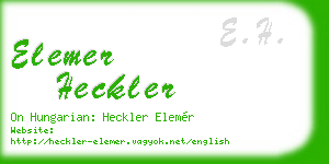 elemer heckler business card